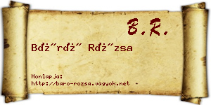 Báró Rózsa névjegykártya