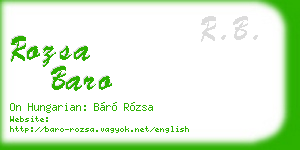 rozsa baro business card