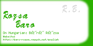 rozsa baro business card
